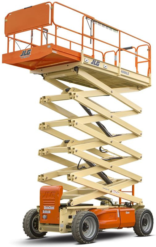 Scissor lift, eletric, working height 14m, big wheels