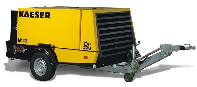 Petrol-powered mobile compressor efficiency 10 m³/min